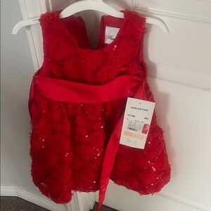 Rare Editions Red Rosette Kids Dress